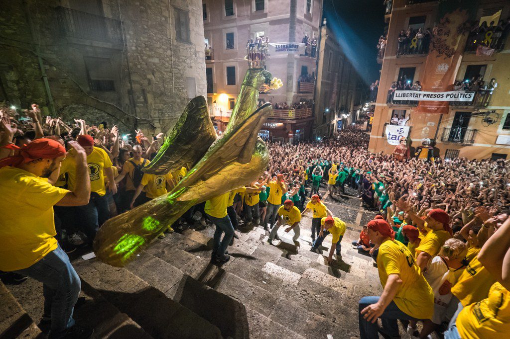 Baixada del aliga en las escaleras de la catedral